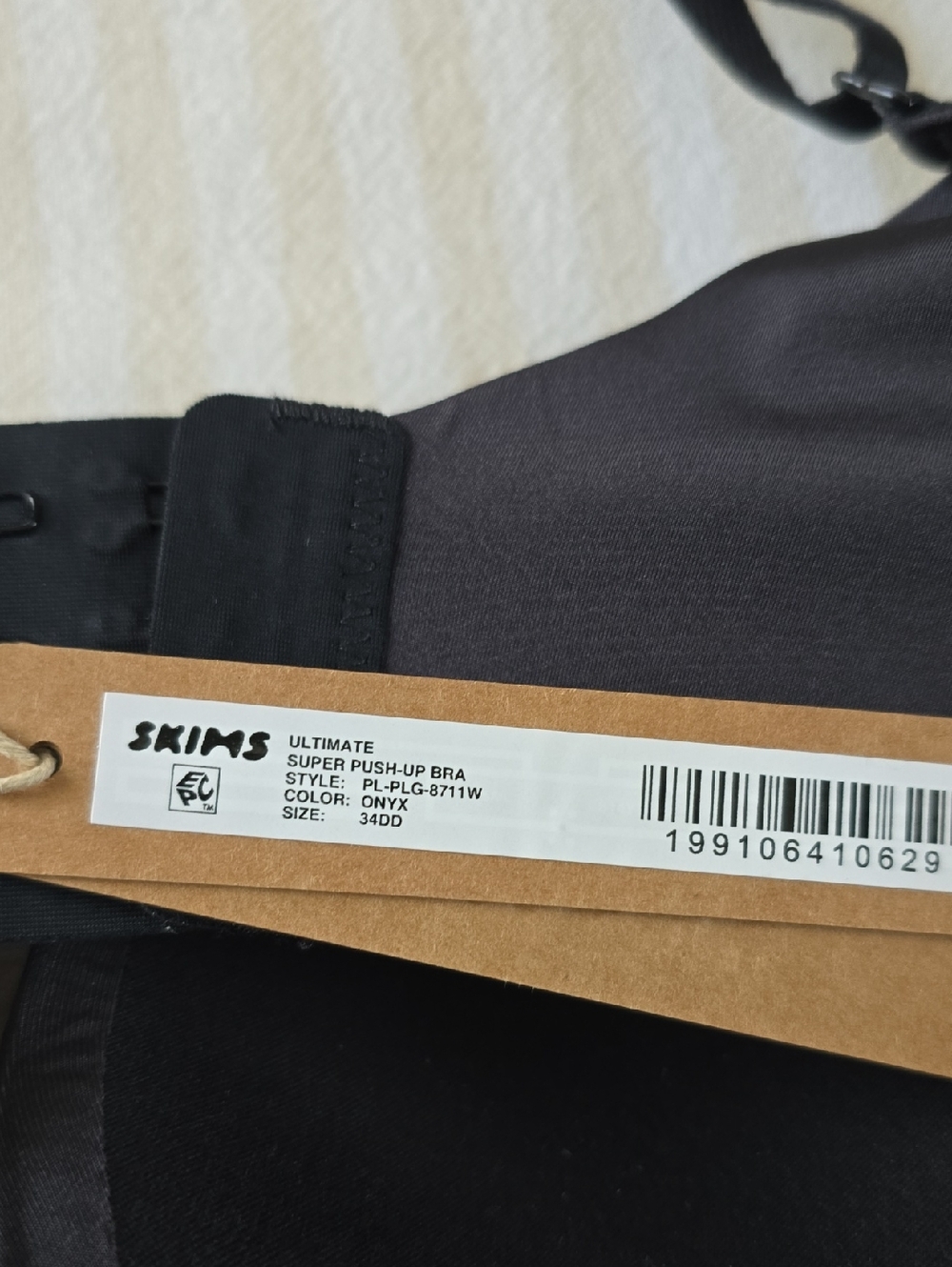SKIMS Ultimate Super Push Up Bra Size:34DD (34E) Onyx - Picture 5 of 7